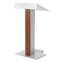 Produits Urbann Inc Y55T3W-V18 Contemporary Whisky Wood and Aluminum Full Floor Lectern