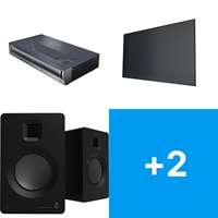 Hisense PX3-Pro + Spectra Vantage 120" UST Fixed Frame Screen + Kanto Bookshelf 2.1 Bundle