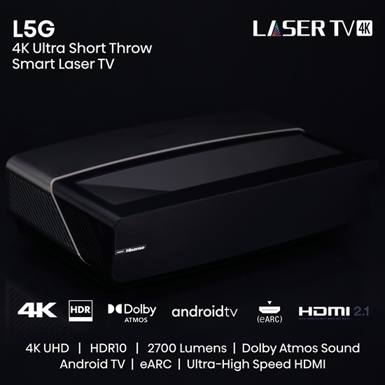 Hisense 100L5G 4K UST Triple-Laser Trichroma - L5G - [Open Box] - Projector Only - Hisense-100L5G-OB
