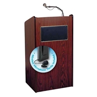 The Aristocrat Sound Lectern (Sound, Mahogany) with tie clip/ lavalier  wireless mic