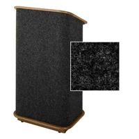 Sound-Craft CFLW-Charcoal Convention Series 48"H Lectern with Charcoal Carpet and Walnut Stained Oak Wood Trim