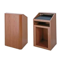 Sound-Craft RCV36-Natural Sapele Instructor Series 47"H x 36"W Radius Corner Lectern with Natural Sapele Wood Veneer