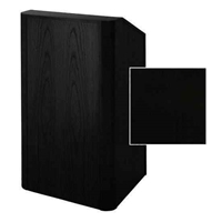 Sound-Craft RCV36-Black Lacquer on Oak Instructor Series 47"H x 36"W Radius Corner Lectern with Black Lacquer on Oak Wood Veneer