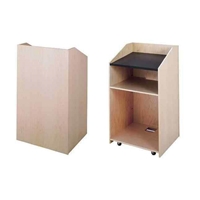 Sound-Craft SCV36-Natural Sapele Classic Series 47"H x 36"W Square Corner Lectern with Natural Sapele Wood Veneer