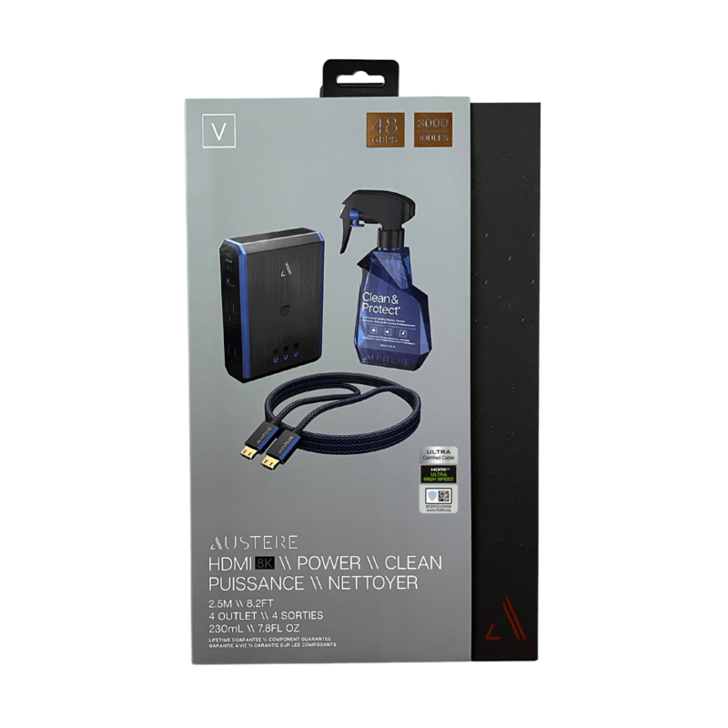 Austere Collections V Series 8K HDMI 2.5m + Power 4-Outlet Omniport USB + PD20 + Clean & Protect &#124; 5S-COL2-2.5M - Austere-5S-COL2-2.5M