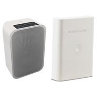 Bluesound PULSE FLEX 2i Wireless Speaker and Battery Pack Bundle (Matte White / White)