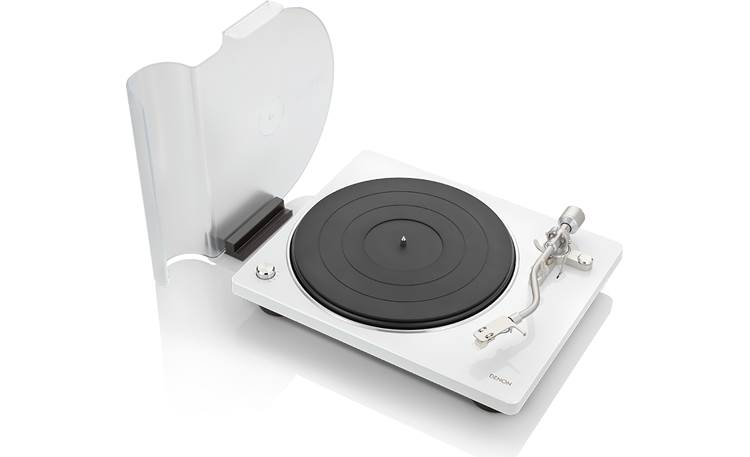 Denon DP-400 Semi-automatic belt-drive turntable with pre-mounted cartridge and built-in phono preamp (White) - DP400WTEM - Denon-DP-400-WT
