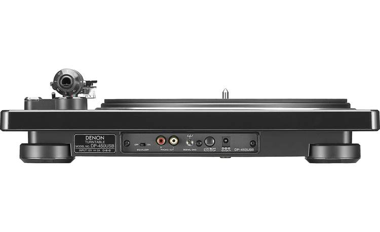 Denon DP-450USB Semi-automatic belt-drive turntable with pre-mounted cartridge, USB output and built-in phono preamp (Black) - DP450USBBKEM - Denon-DP-450USB-BK