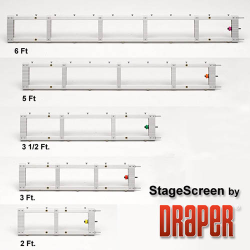 Draper 383494 StageScreen (Black) 111 diag. (54x96) - HDTV [16:9] - Matt White XT1000V 1.0 Gain - Draper-383494