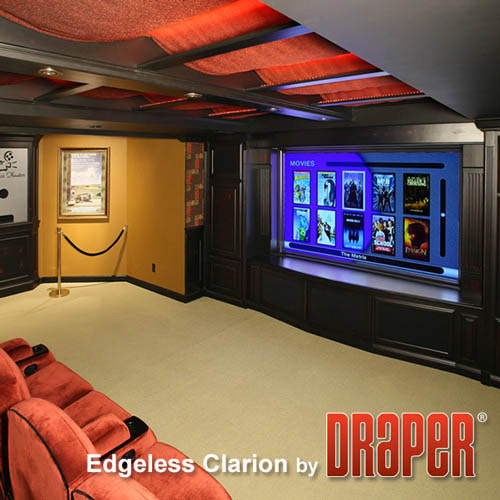Draper 255047 Edgeless Clarion 110 diag. (54x96) - HDTV [16:9] - Grey XH600V 0.6 Gain - Draper-255047