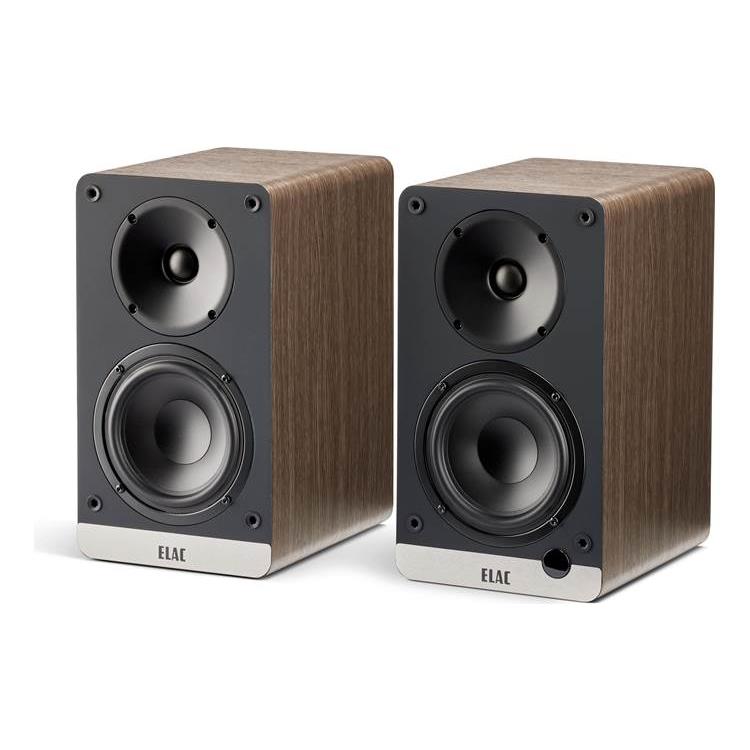 ELAC Debut ConneX DCB41 Powered bookshelf speakers with Bluetooth, HDMI and built-in phono preamp (Walnut) - ELAC-DCB41-WN