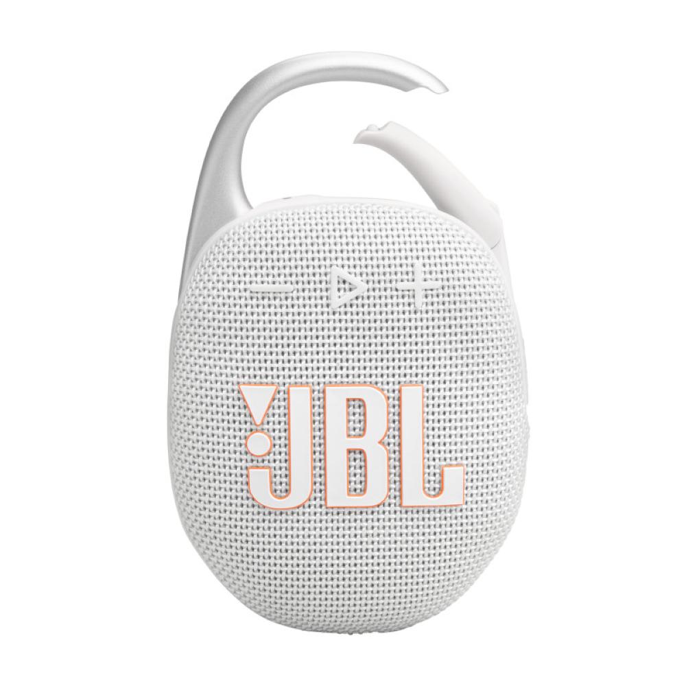 JBL Clip 5 Portable speaker with Bluetooth, built-in battery, waterproof and dustproof - White - JBL-JBLCLIP5WHTAM