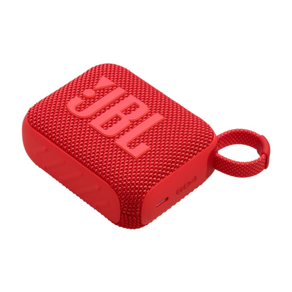 JBL Go 4 Portable speaker with Bluetooth, built-in battery, waterproof and dustproof - Red - JBL-JBLGO4REDAM