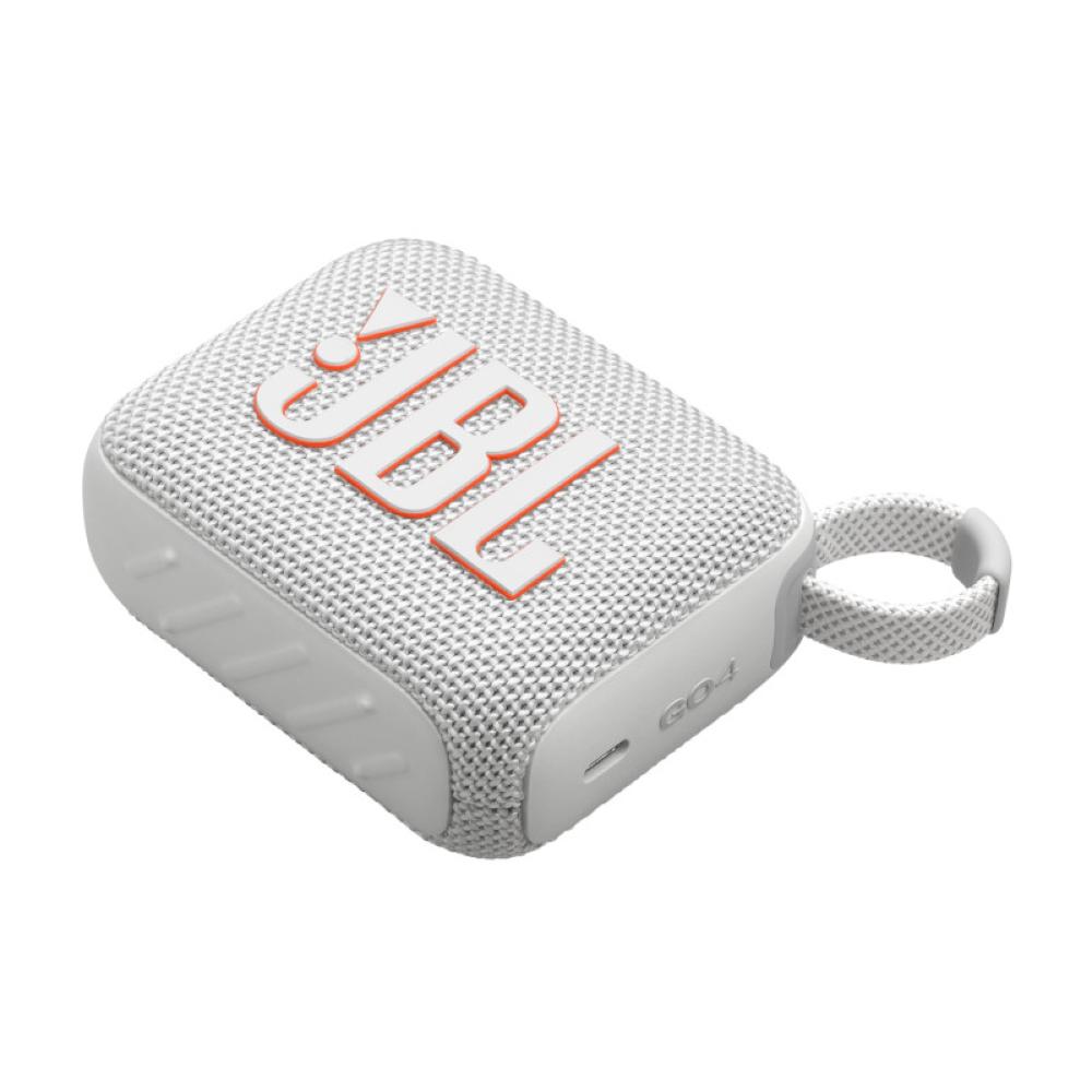 JBL Go 4 Portable speaker with Bluetooth, built-in battery, waterproof and dustproof - White - JBL-JBLGO4WHTAM