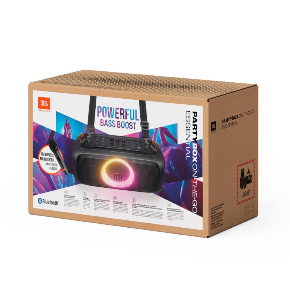 JBL PartyBox On-the-Go Portable party speaker with JBL Pro Sound, synced lightshow and wireless mic  - JBL-JBLPBOTGESAM