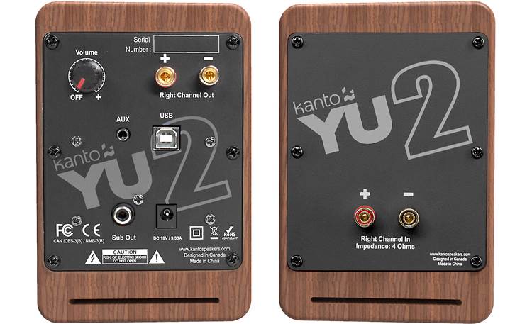 Kanto YU2 Powered desktop stereo speaker system (Walnut) - YU2WALNUT - Kanto-YU2WALNUT