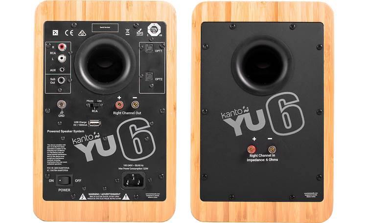 Kanto YU6 Powered stereo speakers with Bluetooth and phono preamp (Bamboo) - YU6BAMBOO - Kanto-YU6BAMBOO