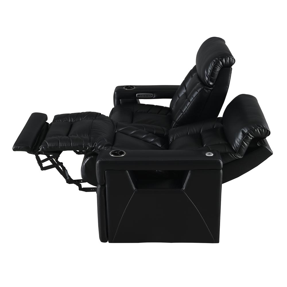 RowOne Rebellion 2 Seat Loveseat Motorized - Black - RowOne-RO8045-R2LSH-BLK