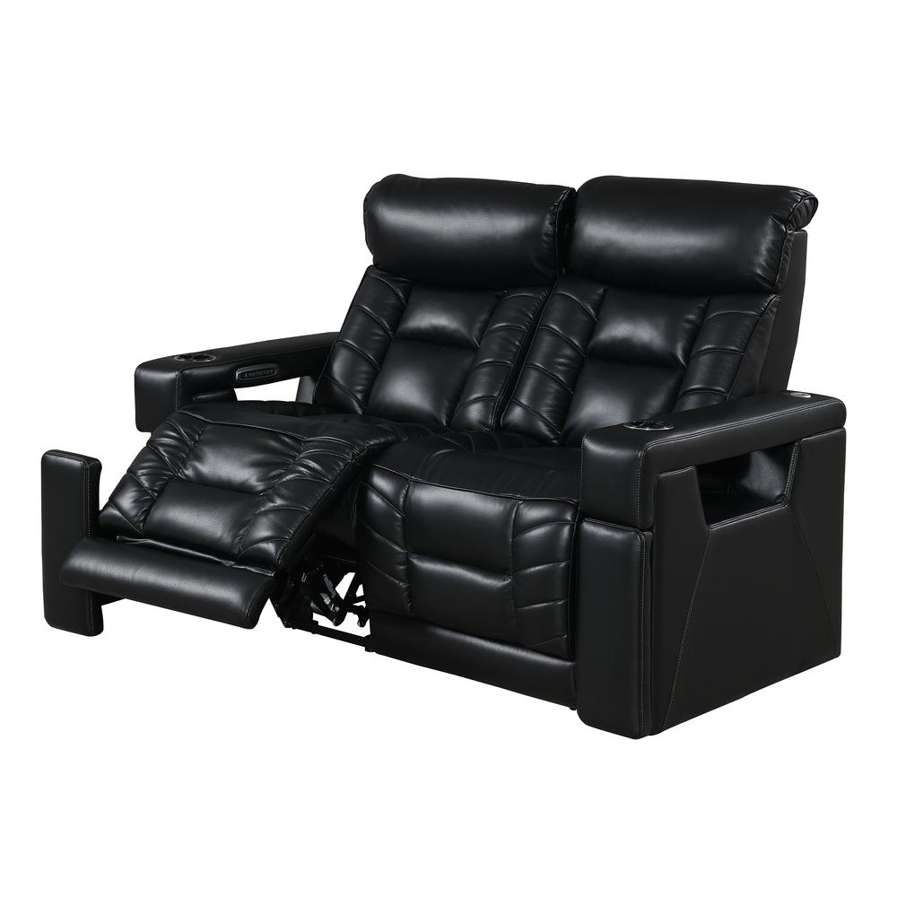 RowOne Rebellion 2 Seat Loveseat Motorized - Black - RowOne-RO8045-R2LSH-BLK