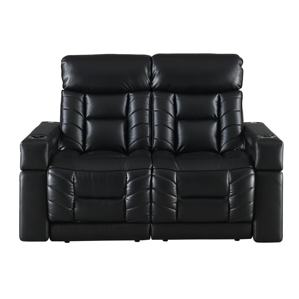 RowOne Rebellion 2 Seat Loveseat Motorized - Black - RowOne-RO8045-R2LSH-BLK