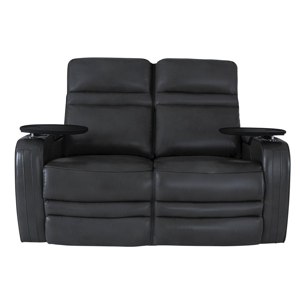 RowOne Cortes Black Leather 2 Seat Loveseat Motorized - RowOne-RO8050-R2LSH-BLK