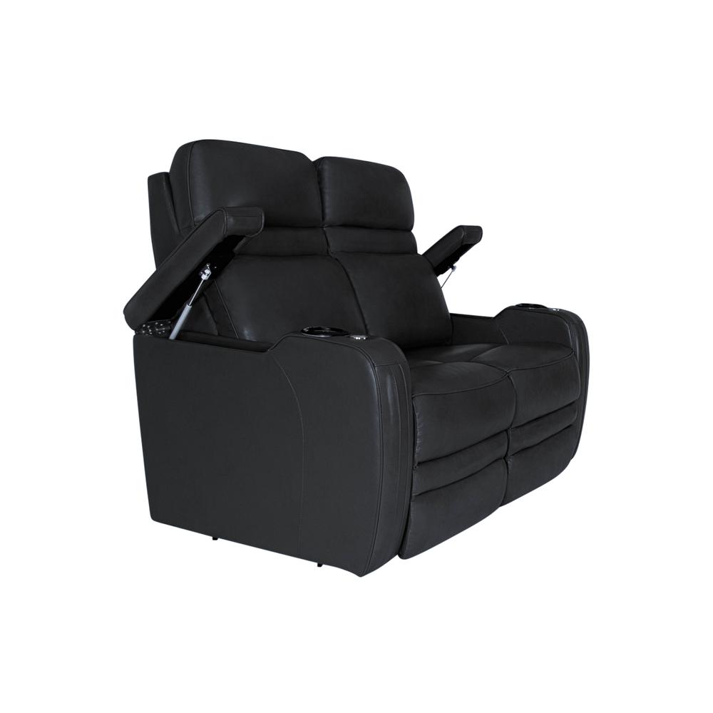 RowOne Cortes Black Leather 2 Seat Loveseat Motorized - RowOne-RO8050-R2LSH-BLK