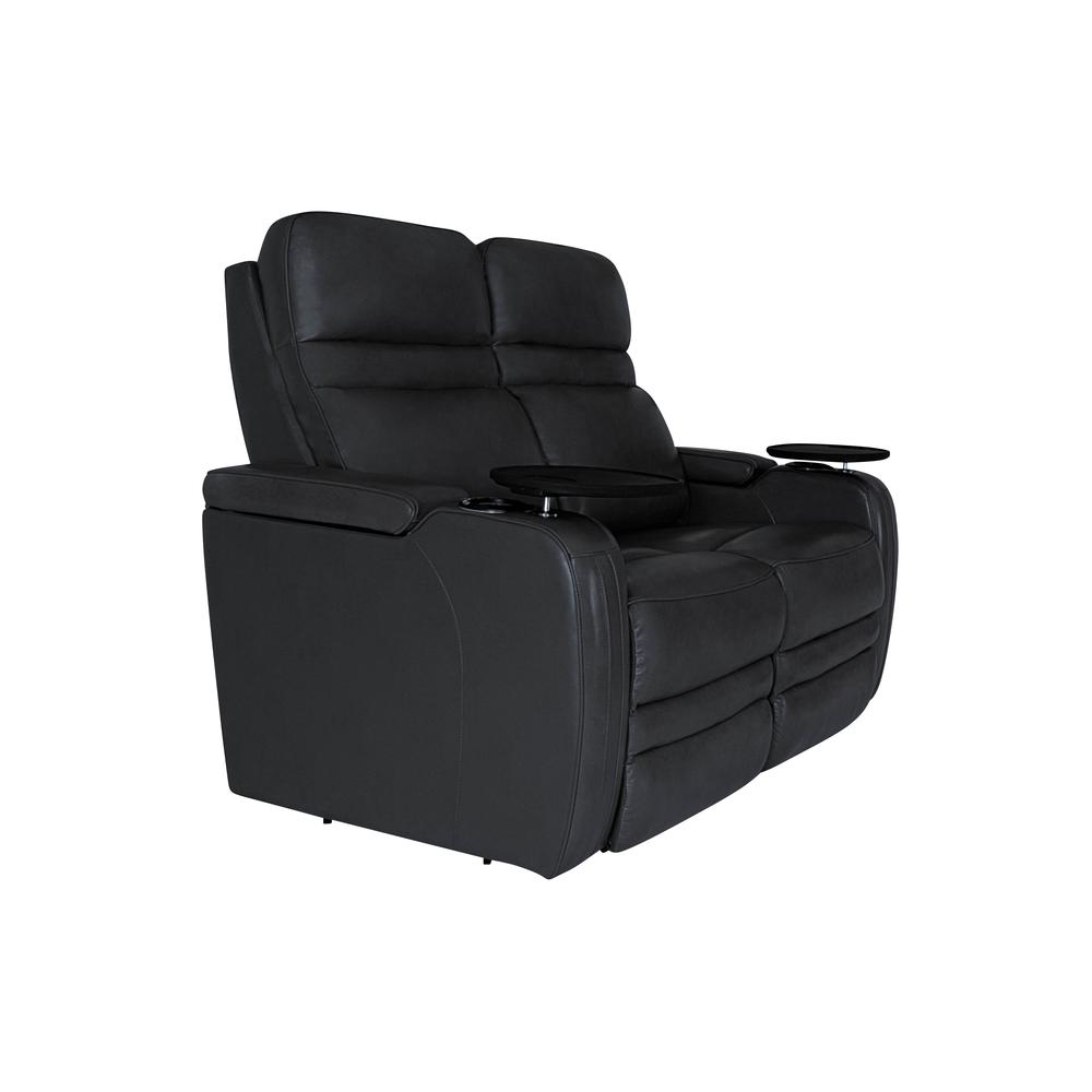 RowOne Cortes Black Leather 2 Seat Loveseat Motorized - RowOne-RO8050-R2LSH-BLK