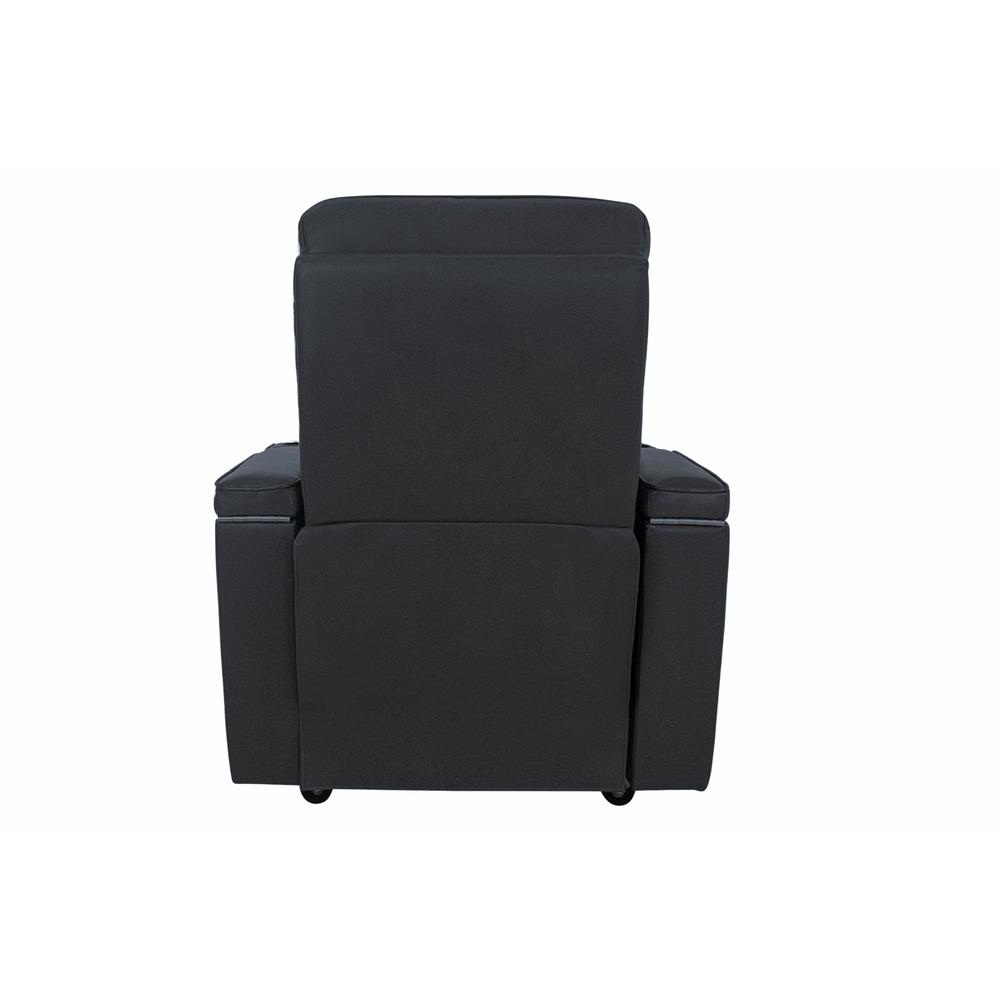 RowOne Cortes Black Leather 2-Arm Chair Motorized - RowOne-RO8050-08H-BLK