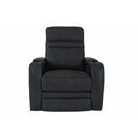 RowOne Cortes Black Leather 2-Arm Chair Motorized