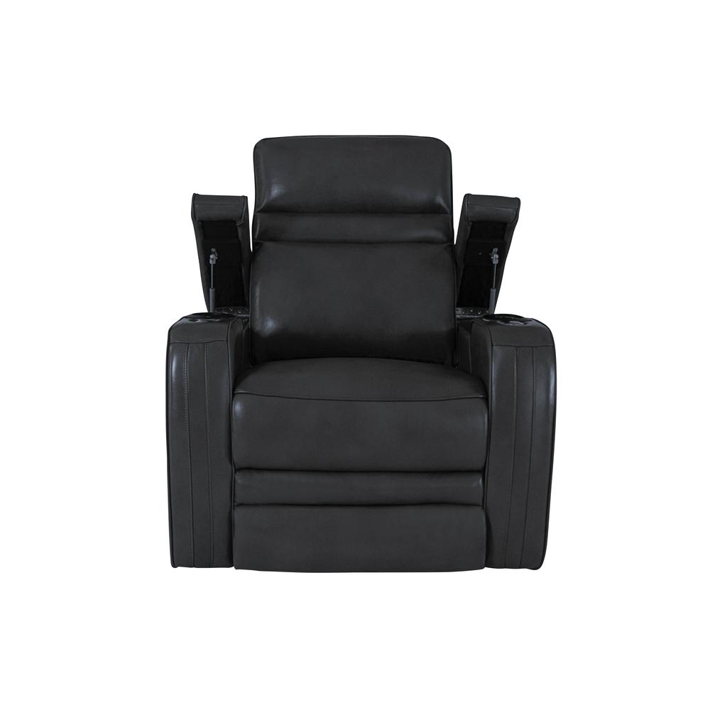 RowOne Cortes Black Leather 2-Arm Chair Motorized - RowOne-RO8050-08H-BLK