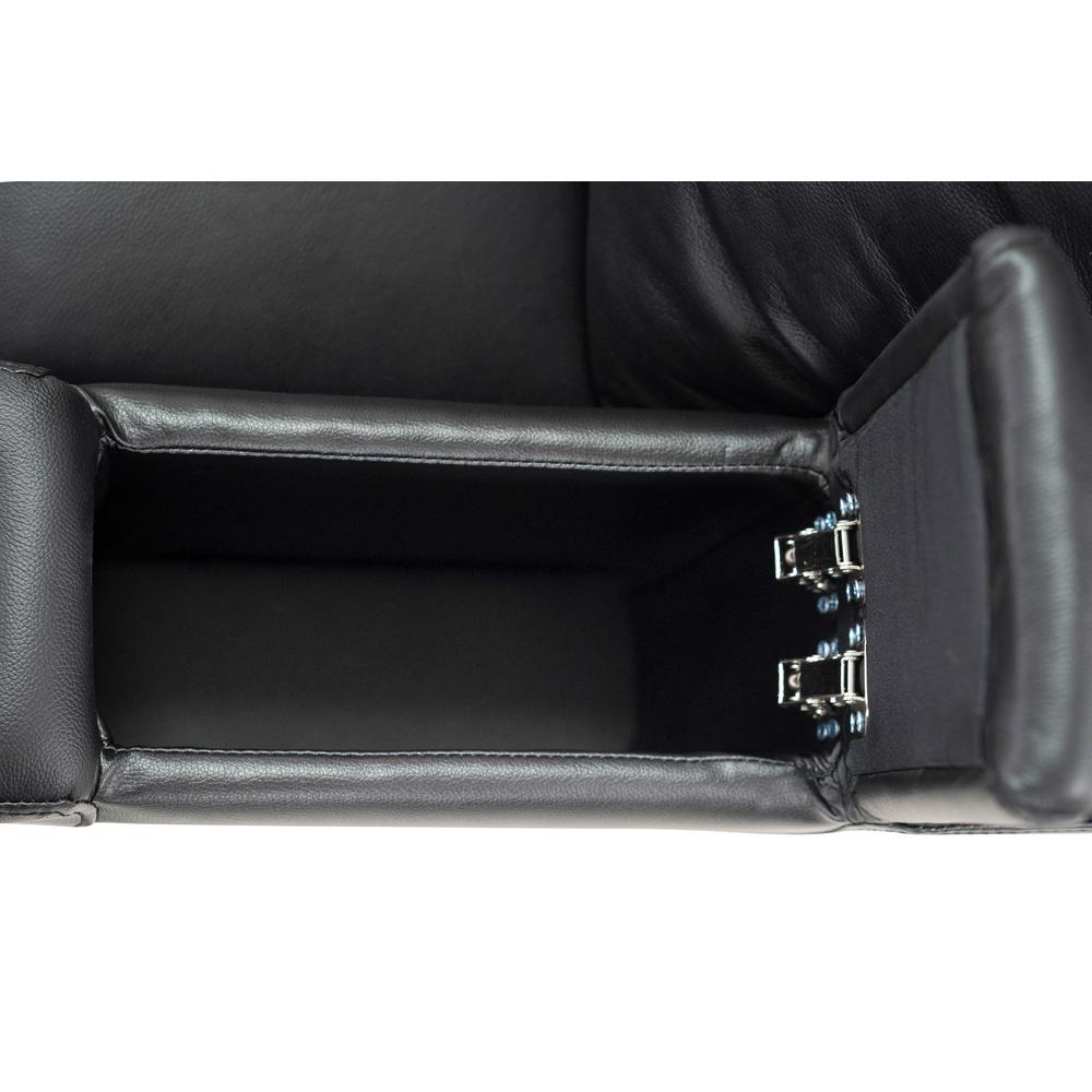 RowOne Prestige Black Leather 4 Chair Straight Row Motorized - RowOne-RO8016-R4CP-BLK