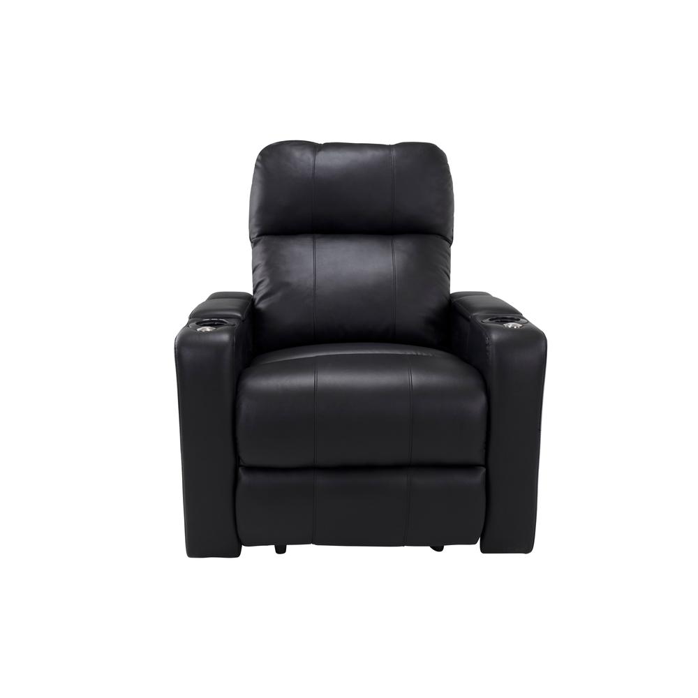 RowOne Prestige Black Leather 2-Arm Chair Motorized - RowOne-RO8016-08P-BLK