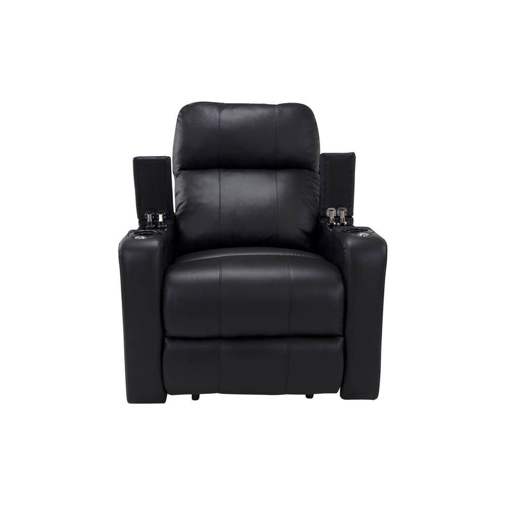 RowOne Prestige Black Leather 2-Arm Chair Motorized - RowOne-RO8016-08P-BLK