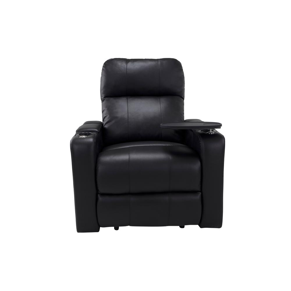 RowOne Prestige Black Leather 2-Arm Chair Motorized - RowOne-RO8016-08P-BLK