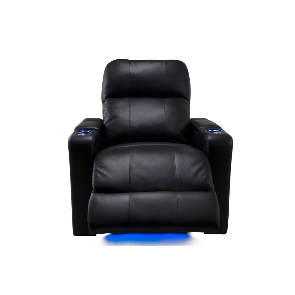 RowOne Prestige Black Leather 2-Arm Chair Motorized - RowOne-RO8016-08P-BLK