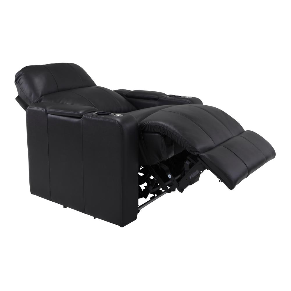 RowOne Prestige Black Leather 2-Arm Chair Motorized - RowOne-RO8016-08P-BLK