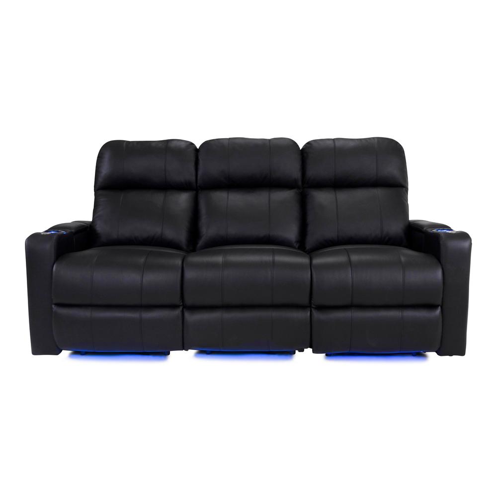 RowOne Prestige Black Leather 3 Seat Sofa Motorized - RowOne-RO8016-R3SFA-BLK