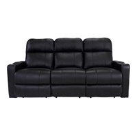 RowOne Prestige Black Leather 3 Seat Sofa Motorized