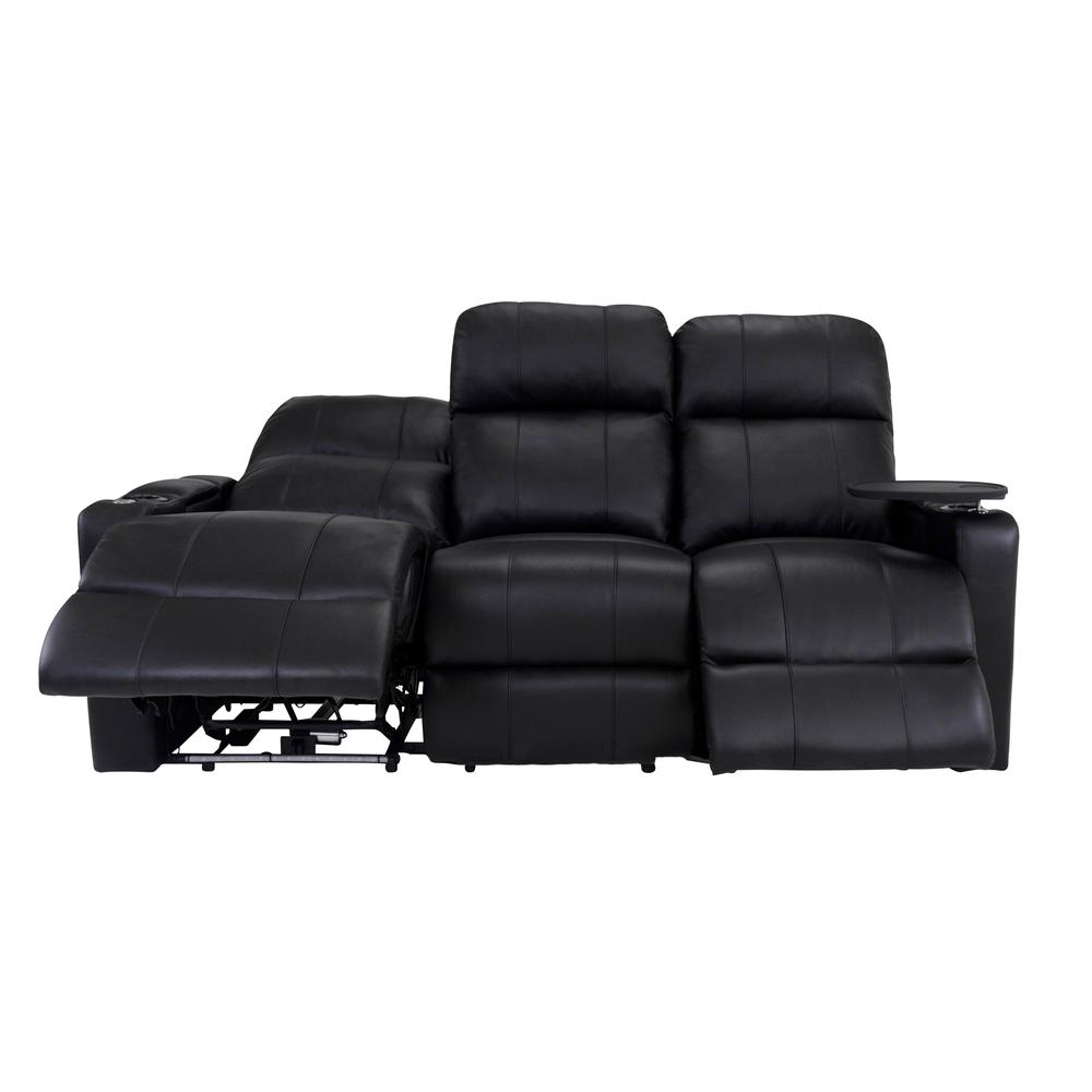 RowOne Prestige Black Leather 3 Seat Sofa Motorized - RowOne-RO8016-R3SFA-BLK