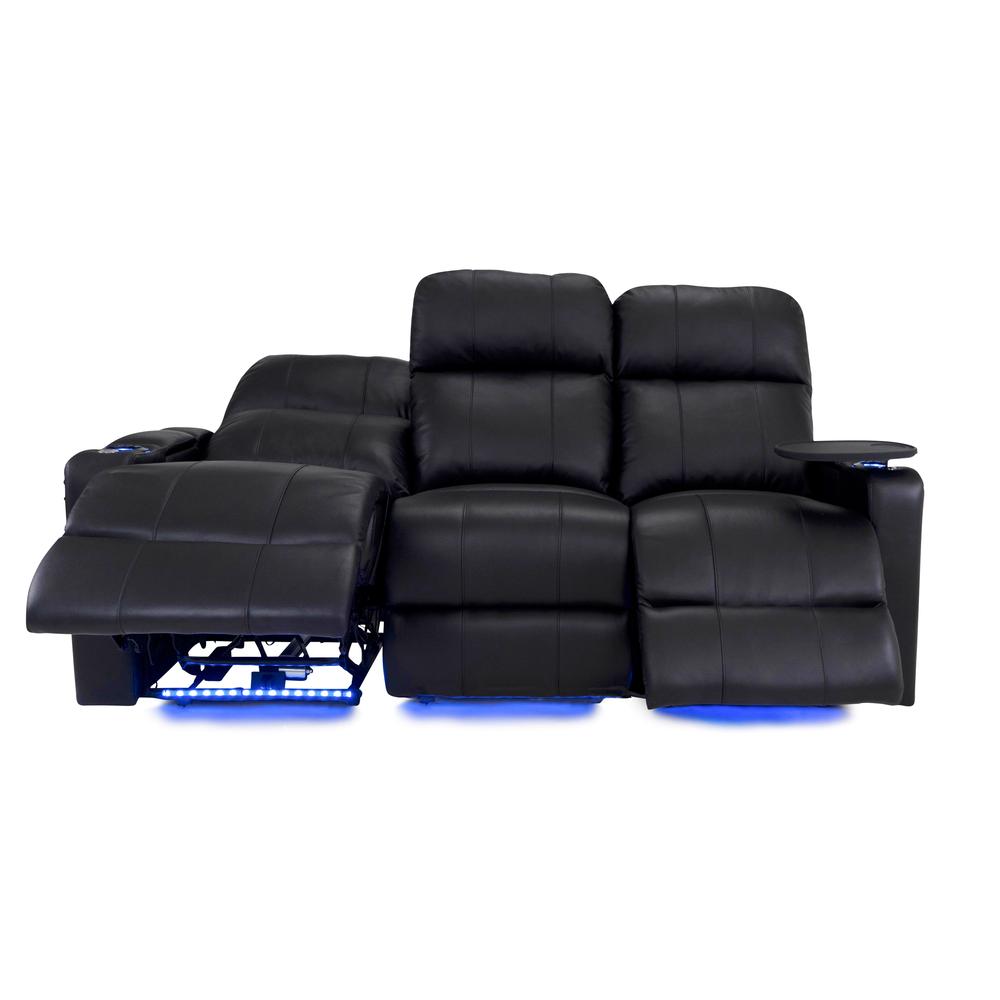 RowOne Prestige Black Leather 3 Seat Sofa Motorized - RowOne-RO8016-R3SFA-BLK