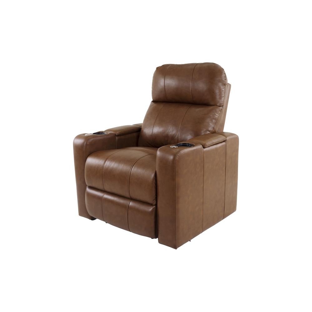 RowOne Prestige Brown Leather 2-Arm Chair Motorized - RowOne-RO8016-08P-BWN