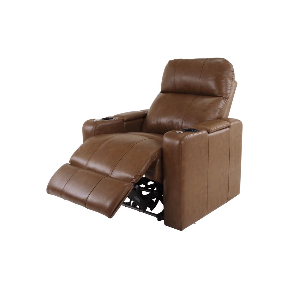 RowOne Prestige Brown Leather 2-Arm Chair Motorized - RowOne-RO8016-08P-BWN