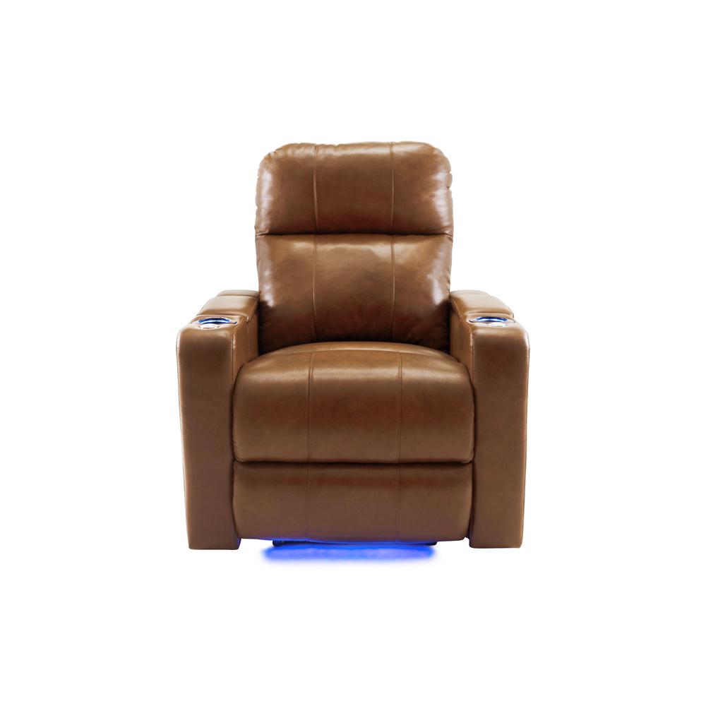 RowOne Prestige Brown Leather 2-Arm Chair Motorized - RowOne-RO8016-08P-BWN