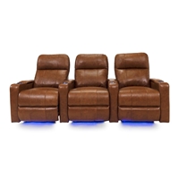 RowOne Prestige Brown Leather 3 Seat Sofa Motorized