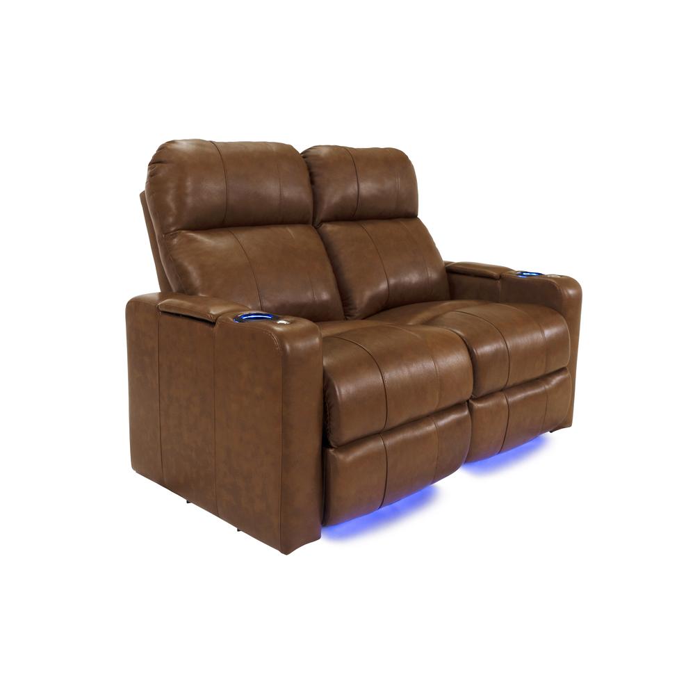 RowOne Prestige Brown Leather 2 Seat Loveseat Motorized - RowOne-RO8016-R2LSP-BWN