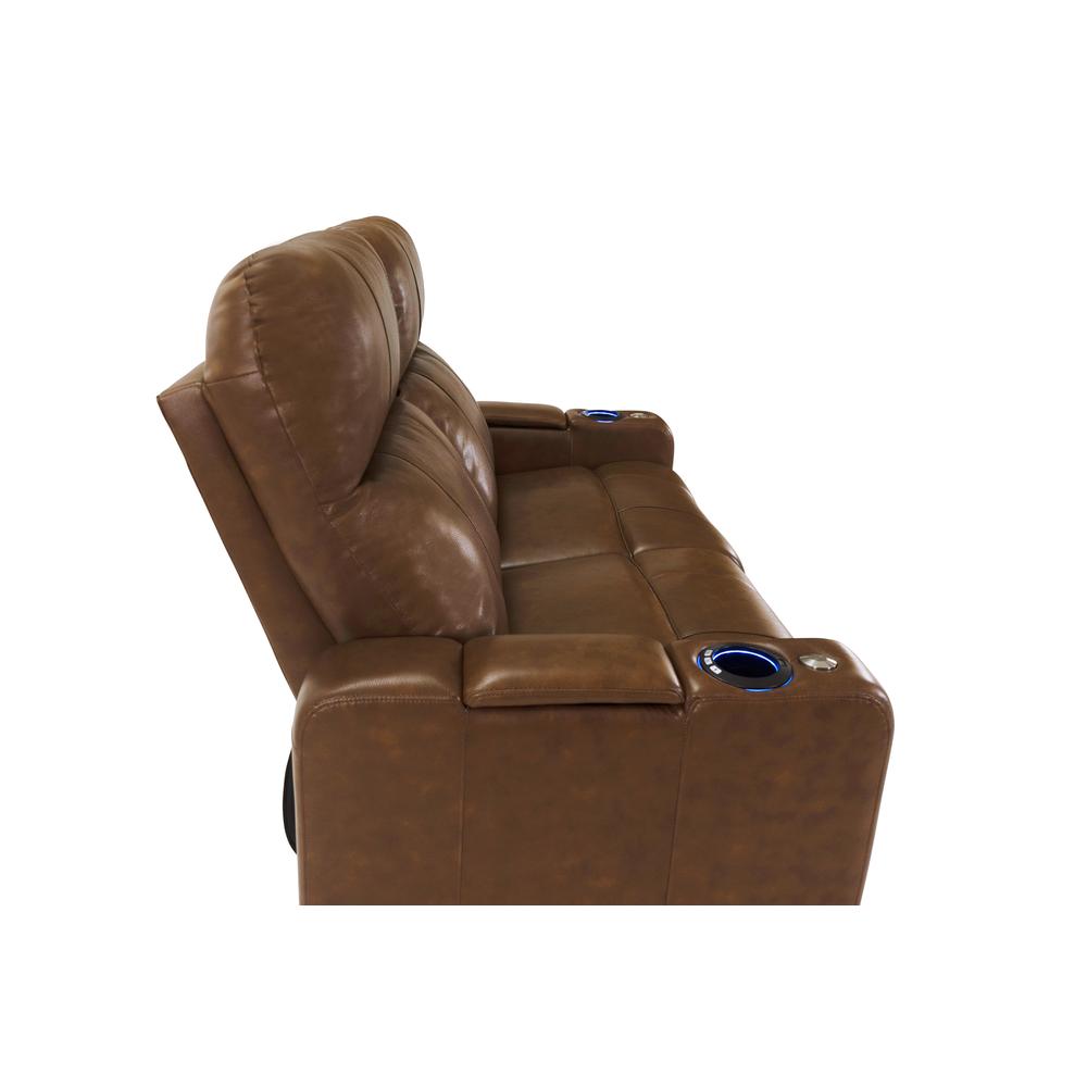 RowOne Prestige Brown Leather 2 Seat Loveseat Motorized - RowOne-RO8016-R2LSP-BWN