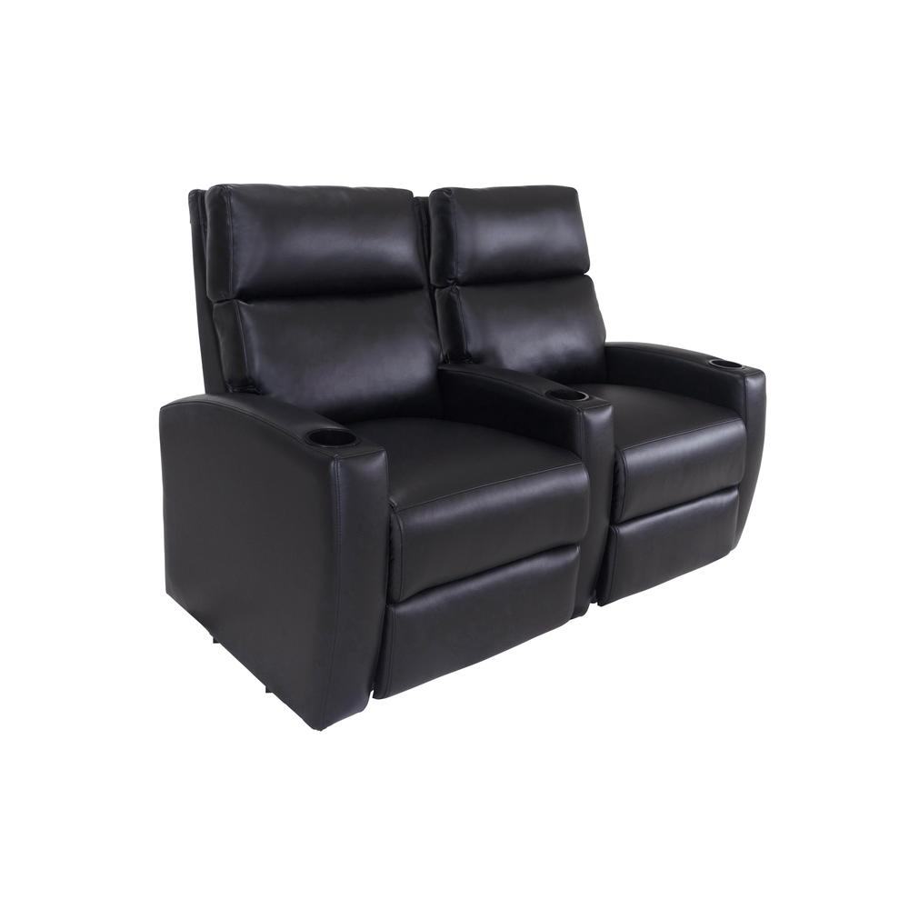 RowOne Galaxy II 2 Chair Straight Row Motorized - Black - RowOne-RO8068-R2CP-BLK