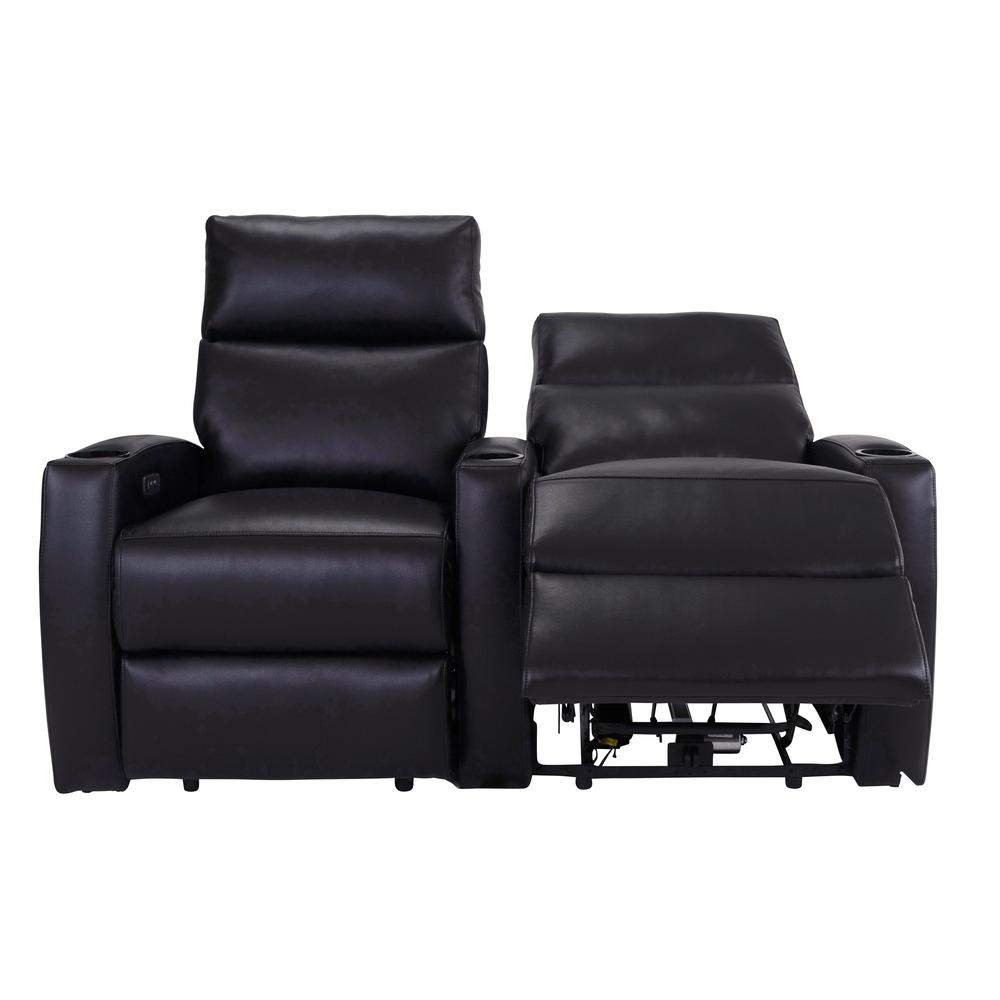 RowOne Galaxy II 2 Chair Straight Row Motorized - Black - RowOne-RO8068-R2CP-BLK