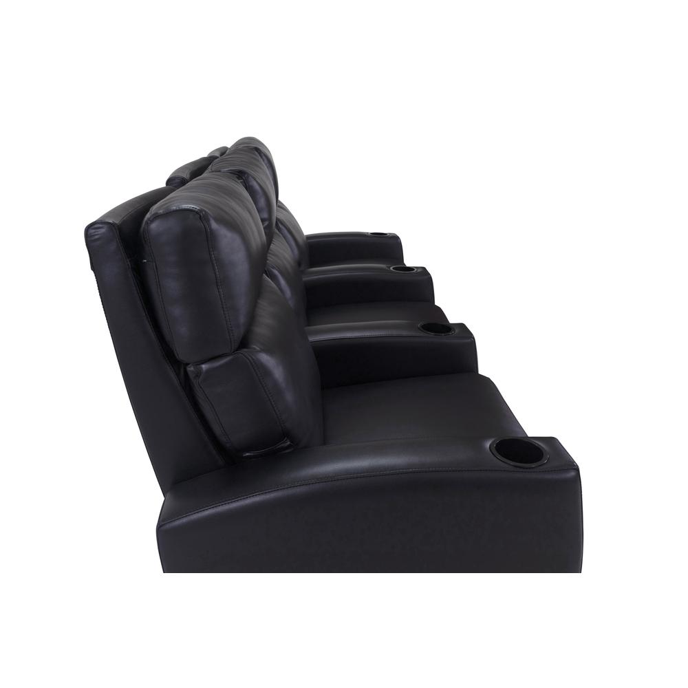 RowOne Galaxy II 3 Chair Straight Row Motorized - Black - RowOne-RO8068-R3CP-BLK