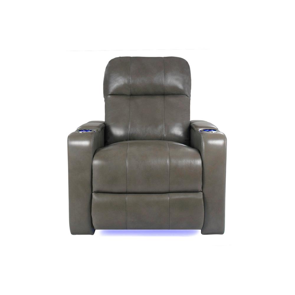 RowOne Prestige Gray Leather 2-Arm Chair Motorized - RowOne-RO8016-08P-GRY